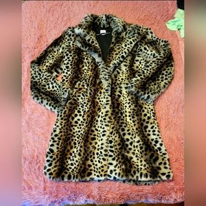 Leopard Print Fur Coat